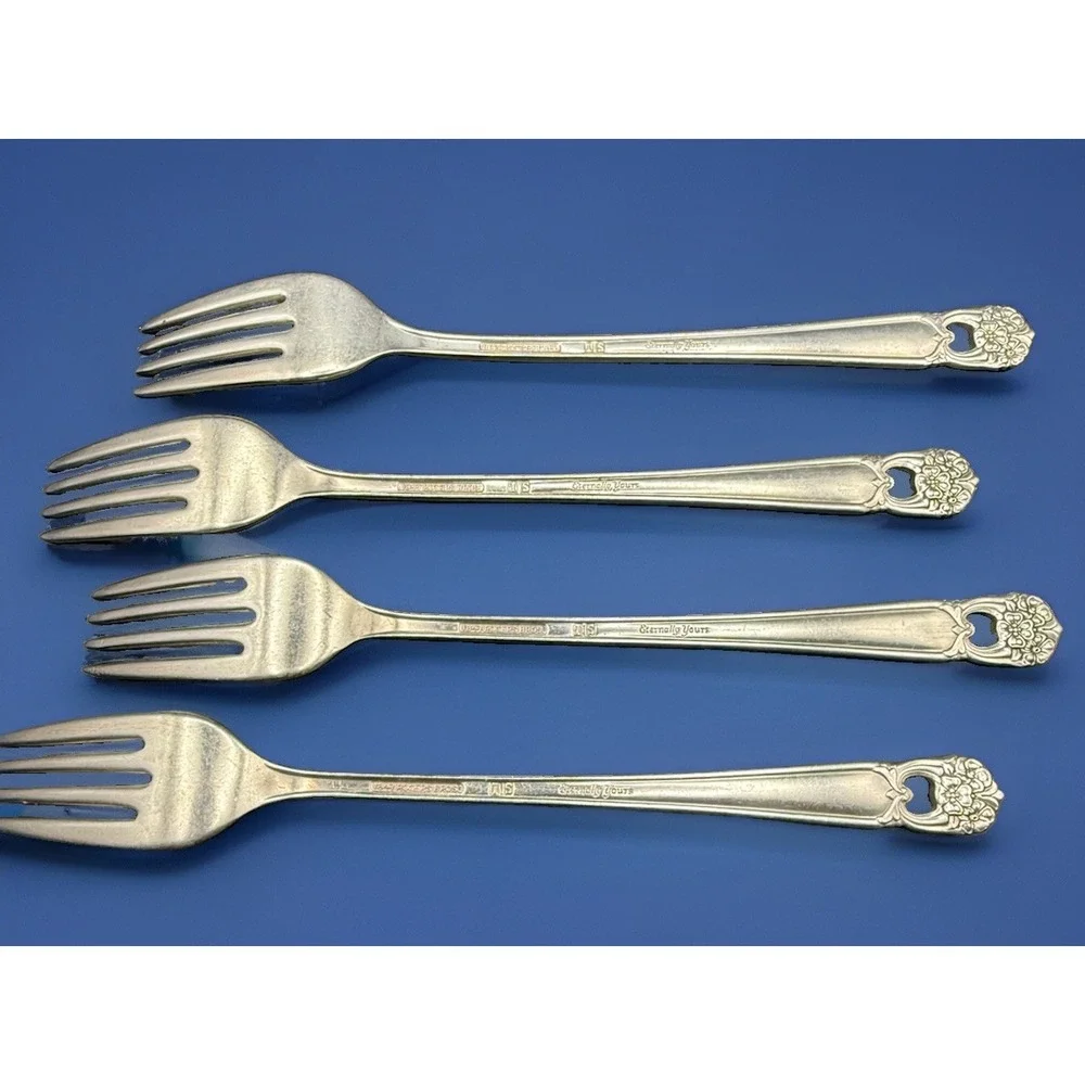 VTG 1847 Rogers Bros ETERNALLY YOURS Dinner Forks 7.75